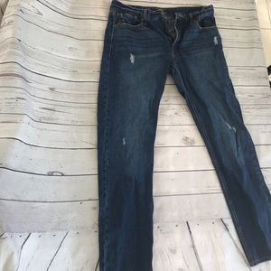 Forever 21 Navy Blue Slightly Ripped Jeans